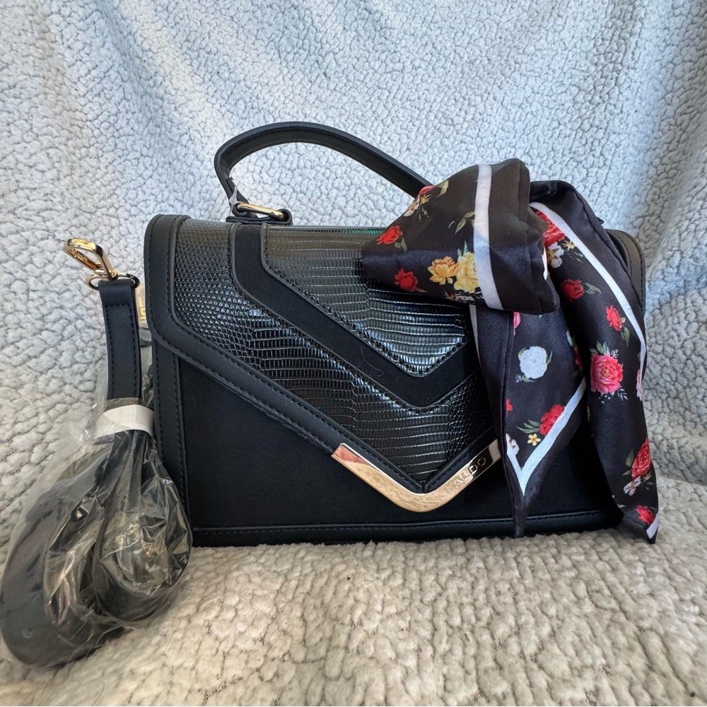 Aldo Black Satchel Bag with Sleek Design